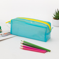 PVC coloré cosmétique organisateur crayon pochette étui femmes porte-articles de toilette fermeture éclair sac maquillage fermeture éclair crayon étui pochette