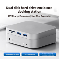 Station d'accueil multiport en aluminium pour Mac Mini M4, extension de hub pour configuration de bureau Mac Studio