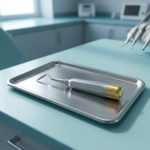 Elevador de Raíces Dentales BK Industries, Tipo Flohr Derecho, Acabado Mate, Mango Chapado en Oro, Instrumento Quirúrgico Clase I, Certificado CE ISO - Product Image 5