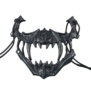 คอสเพลย์ญี่ปุ่นหน้ากากฮาโลวีนปาร์ตี้สัตว์สองมิติหน้ากากครึ่งหน้าน่ากลัวมังกรเสือ <span class=keywords><strong>Yaksha</strong></span> ทำจากพลาสติกรูปทรงผี - Product Image 3