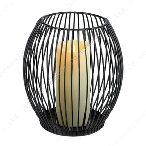 Metal Iron <b>Candle</b> Holder <b>Lantern</b> Heat Resistant Home Decoration Candlestick With Led <b>Candle</b> For Indoor Use - Product Image 1