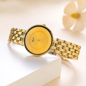 La montre à quartz de luxe pour femmes la plus vendue, élégante, simple, avec cadran noir et doré, étanche - Product Image 3