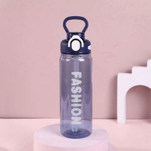 Fashion One Button Reusable Waterproof Food Safe BPA Free Plastic Outdoor Use Unisex Modern Design Push Button Cap with Straw - Product Image 6