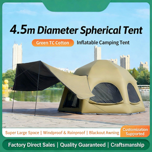 <span class=keywords><strong>Tente</strong></span> de camping <span class=keywords><strong>gonflable</strong></span> de luxe tout temps Glamping 4,5 m avec auvent extensible >3000 mm en PVC Oxford imperméable, triple couche, montage rapide en 20 secondes - Product Image 2