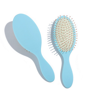 High Quality Candy Color <strong>Rubber</strong> Coating Oval Paddle Massage <strong>Hair</strong> Brush Soft Nylon Bristle Air Cushion <strong>Hair</strong> <strong>Comb</strong> - Product Image 3