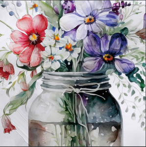 <span class=keywords><strong>Bouquet</strong></span> <span class=keywords><strong>de</strong></span> <span class=keywords><strong>fleurs</strong></span> sauvages en aquarelle <span class=keywords><strong>moderne</strong></span> dans un pot en verre, <span class=keywords><strong>peinture</strong></span> florale encadrée sur toile, décoration murale florale pour la maison - Product Image 4