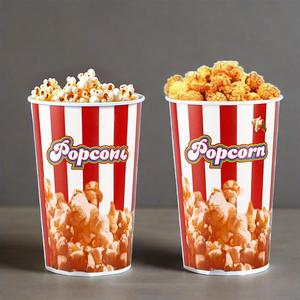 Cubo grande de papel para palomitas de maíz desechable de grado alimenticio, 24oz, 32oz, 64oz, 85oz, personalizado, impreso para ensalada, sushi, sándwiches - Product Image 1