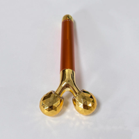 Outils de soin de la peau en alliage de zinc couleur or, bâton de lifting électrique pour le visage, rouleau de beauté 3D doré pour affiner le visage