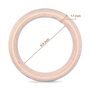Anneaux de gymnastique en bois de bouleau de 28 cm avec sangles pour exercices à domicile - Product Image 5