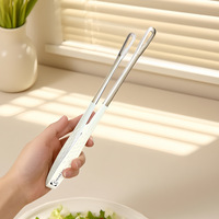 Penjepit Makanan Stainless Steel Berkualitas Makanan dengan Pegangan Panjang untuk Dapur, Menggoreng, Memanggang, Aksesori Barbekyu.