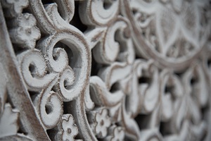 INNOVA Vintage Rustique <span class=keywords><strong>Fleur</strong></span> <span class=keywords><strong>Lotus</strong></span> Sculpture Sur Bois Panneau Maison Tenture <span class=keywords><strong>Murale</strong></span> Décor - Product Image 4