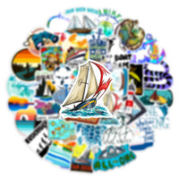 50 autocollants en vinyle imperméables, autocollants de dessin animé pour vélo, bouteilles d'eau, ordinateur portable, tasse de vélo, pack de 50 pour la navigation en mer