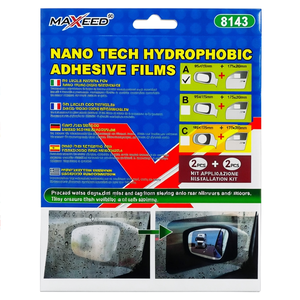 Película Adhesiva Hidrofóbica Maxeed Nano Tech 95x135mm + 175x200mm Para Protección de Espejos Retrovisores y Ventanas - Product Image 2