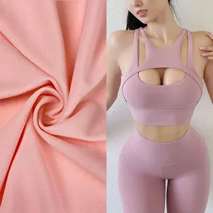 Sutiã feminino de fibra dupla dupla face escovado com estampa digital para ioga, roupa de banho para mulheres, tecido de spandex e nylon lurex para esportes