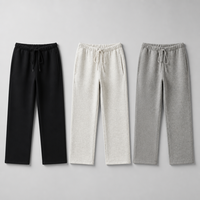 Joggers à jambe droite personnalisés avec logo, en coton épais 380 GSM, style streetwear minimaliste pour homme, coupe ajustée