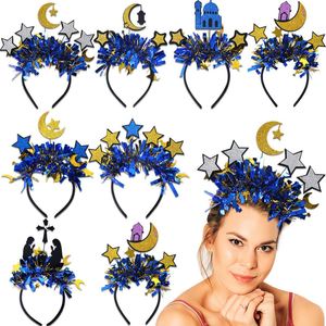 ที่คาดผมเทศกาลอีดมูบารัค ประดับดาวและพระจันทร์ แถบสีสันสดใส ของตกแต่งศีรษะ สำหรับงานปาร์ตี้ งานสังสรรค์ แต่งกายในเดือนรอมฎอน เครื่องประดับผม - Product Image 1