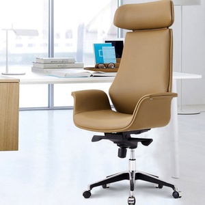 Wholesale Customizable Luxury Executive <b>Office</b> <b>Chair</b> Modern Design High Back Headrest Genuine PU Leather Boss - Product Image 1