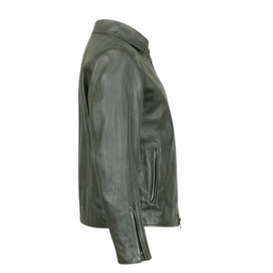 Chaqueta de Cuero para Mujer, Color Antracita, Chaqueta de Motociclista Ajustada de Cuero Genuino con Hombros Estructurados - Product Image 3