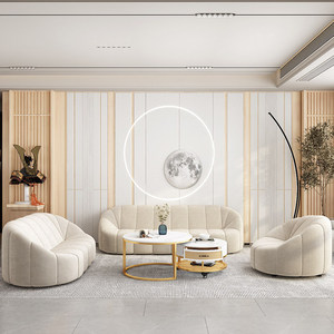 Nordic Style Fabric Sofa And <b>Coffee</b> <b>Table</b> Set Tufted Living Room Furniture For Small Apartments Home Use - Product Image 3