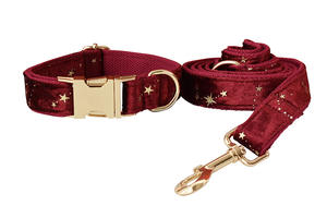 Set Kerah dan Tali Anjing Beludru Solid Mewah - Product Image 2