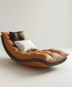Sillón Reclinable Individual de Cuero Estilo Retro Moderno, Sofá Chaise Longue para Dormitorio, Silla de Lectura para Sala de Estar y Comedor - Product Image 2