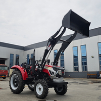 Moteur diesel multifonctionnel certifié CE 50hp 60hp 70hp 4x4 tracteurs agricoles à roues avec chargeur frontal
