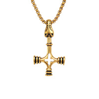 Collier pour homme tendance punk hip-hop avec pendentif croix rétro nordique, vente en gros