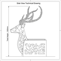Sculpture de tête de cerf en acier Corten avec jardinière intégrée, statue de cerf creuse en acier patiné pour aménagement paysager