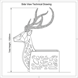 Sculpture de tête de cerf en acier Corten avec jardinière intégrée, statue de cerf creuse en acier patiné pour aménagement paysager - Product Image 6