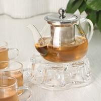 Bouilloire à thé en verre borosilicaté 400ML faite à la main et théière 600ML avec infuseur amovible en acier inoxydable pour café et thé