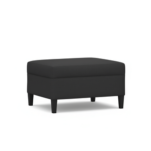 Dark <b>Grey</b> Rectangular <b>Footstool</b> Polyester Upholstery Modern Design Living Room Furniture - Product Image 1