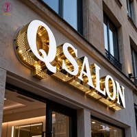 Enseigne lumineuse 3D à lettres canal LED personnalisée pour extérieur, enseigne de magasin, de commerce ou de salon de beauté, coiffure et manucure