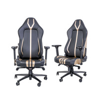 Chaise de jeu ergonomique en cuir PU pour l'e-sport, siège réglable, fonction d'inclinaison pivotante avec accoudoirs pour ordinateurs