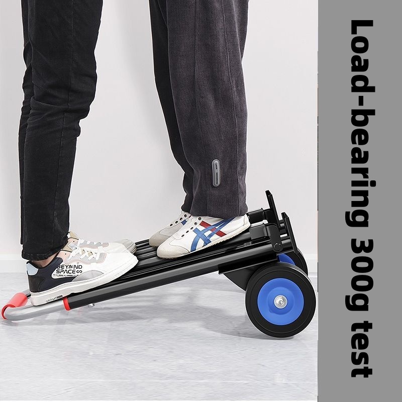 Small Trolley Folding Household Carrying Trailer Shopping Grocery Stall Trolley Light Portable Luggage Pulling Van OEM Collapse