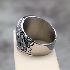 Stainless Steel Cross <b>Ring</b> Unisex Gift Jewelry Round Geometric Design 07801 - Product Image 3