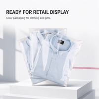 Sacs d'emballage en plastique jetables transparents en OPP avec logo personnalisé et fermeture autocollante pour vêtements, vente en gros