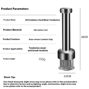 21 aiguilles tranchantes en acier inoxydable pour presse à hamburgers, attendrisseur, petit broyeur métallique pour steak, bœuf, <span class=keywords><strong>poulet</strong></span>, porc, pour piquer et attendrir - Product Image 5