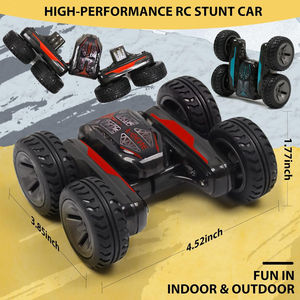 Mini ligero 2,4 GHz RC <span class=keywords><strong>Stunt</strong></span> Car doble cara 360 ° Flips 4WD luces LED giratorias todo terreno Radio Control Hobby coche remoto - Product Image 3