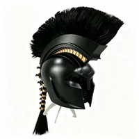 Casque d'Agamemnon noir personnalisé professionnel de Guangzhou Enjoyment, armure grecque médiévale, accessoire de jeu de rôle pour adulte