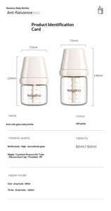 Biberon Specifico per <span class=keywords><strong>Neonati</strong></span> in Vetro Borosilicato ad Alta Resistenza con Ampia Apertura e Tubo di Ventilazione Anti-Reversione - Product Image 6