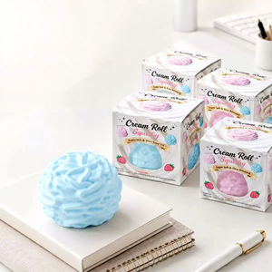 Paquete de 12 Juguetes Antiestrés de Gel de Vaselina Tricolor, Azul, Rosa y Blanco, de Ascenso Lento, Sensoriales para Niños - Product Image 4