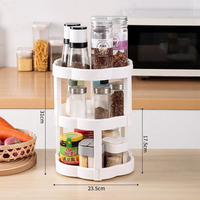 Plateau de Rangement Rotatif Multifonctionnel pour Épices de Cuisine, Huile, Sel, Sauce, Vinaigre – Idéal pour Coin de Cuisine ou Plan de Travail – Vente en Gros