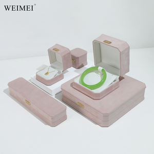WEIMEI <b>Pink</b> Octagon Suede Jewelry <b>Box</b> Premium <b>Gift</b> Packaging for Bracelet Pendant and Ring Collection - Product Image 4
