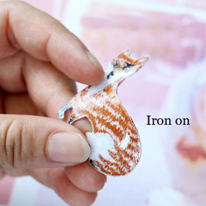 Nhà Sản Xuất Trung Quốc Tùy Chỉnh 3D Fox May Thêu Sắt Vá Thời Trang Hình Dạng Động Vật Vải Đính Ren Đầy Đủ Thêu Các Bản Vá Lỗi - Product Image 4