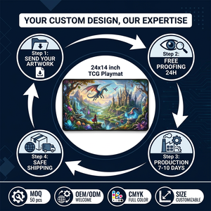 Tapis de jeu anime personnalisé imprimé, tapis de jeu TCG pour cartes Pokemon Yu-Gi-Oh MTG 24x14'', tapis TCG, impression par sublimation, vente en gros en usine - Product Image 6