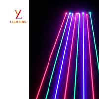 Luz Láser RGB de Haz Delgado de 8 Cabezas, 80W, 20 Canales, DMX512, Eje Y 270 °   Proyector Láser Giratorio Activado por Sonido para Escenarios