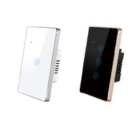 Interrupteurs muraux intelligents numériques sans fil modernes avec télécommande, 10A, en matériau PC, interrupteur d'alimentation WiFi pour les maisons