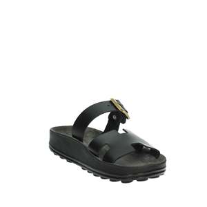 Sandalias de Fantasía para Mujer, Sandalias Planas de Cuero, Modelo S351 Lucia, Color Negro - Product Image 5