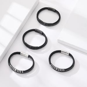 Pulsera de Cuero y Acero Inoxidable para Hombre, Diseño Moderno y Personalizado, Venta al Por Mayor - Product Image 4