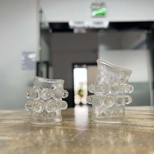 Stimulating External Beaded Locking Ring Flesh Color <b>TPE</b> Small Large Size For Adult Use - Product Image 2